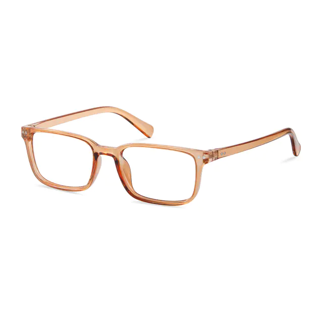 Rectangle Light Brown Eyeglasses