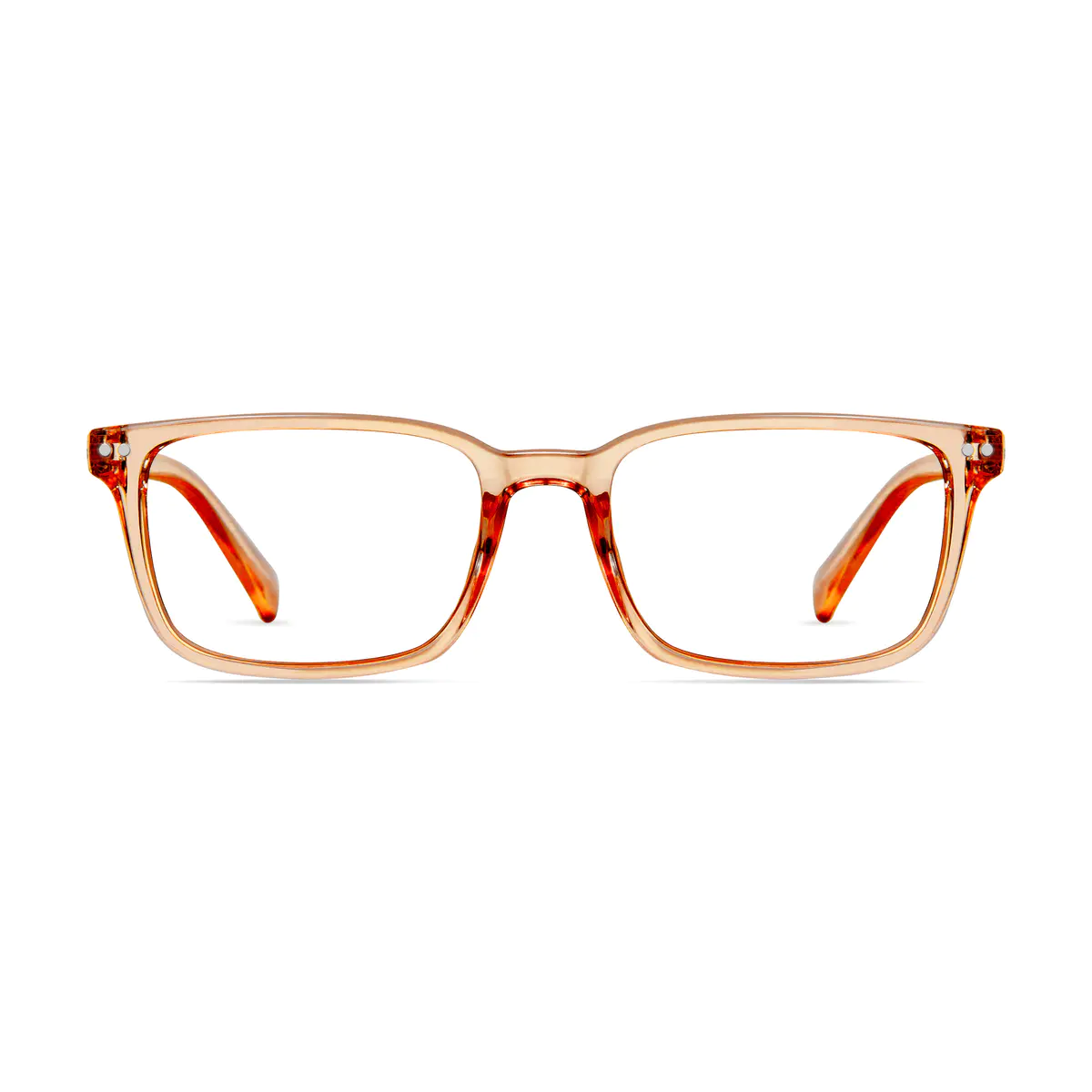Rectangle Light Brown Eyeglasses