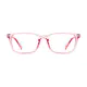Rectangle Transparent Pink Eyeglasses