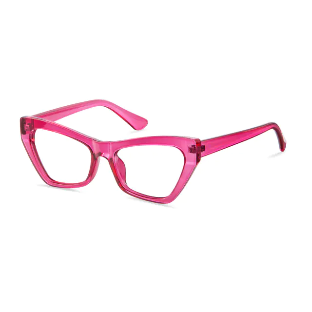 Cat-eye Transparent Pink Eyeglasses