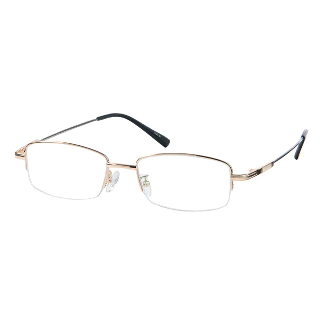 Rectangle Gold Eyeglasses