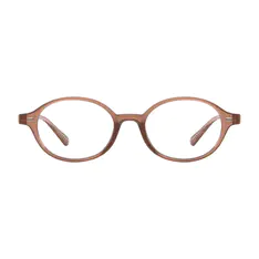 Oval Light Brown Eyeglasses