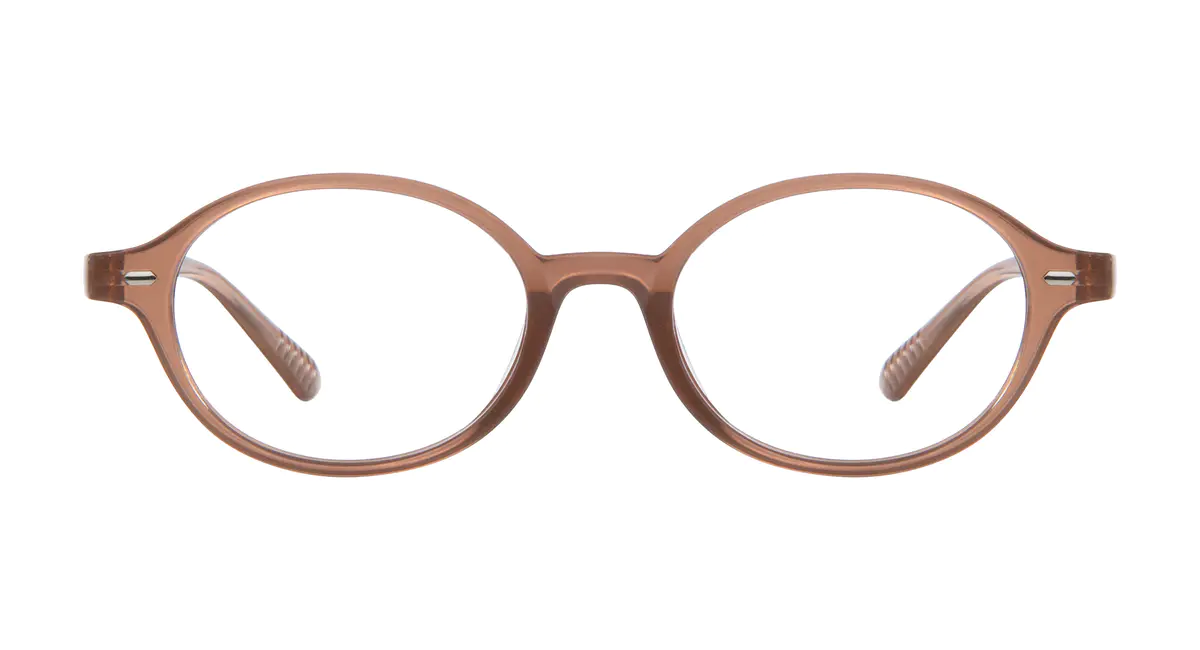 Oval Light Brown Eyeglasses