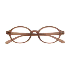 Oval Light Brown Eyeglasses