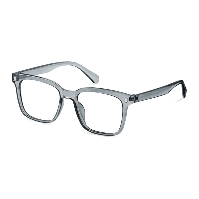 Square Transparent Gray Eyeglasses