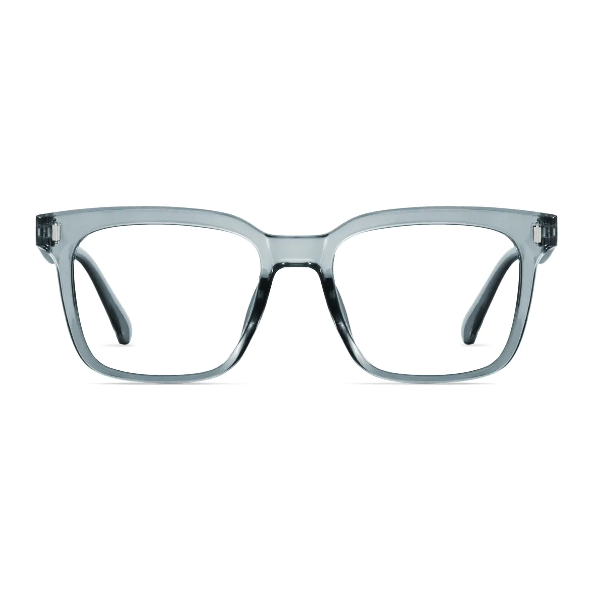 Square Transparent Gray Eyeglasses