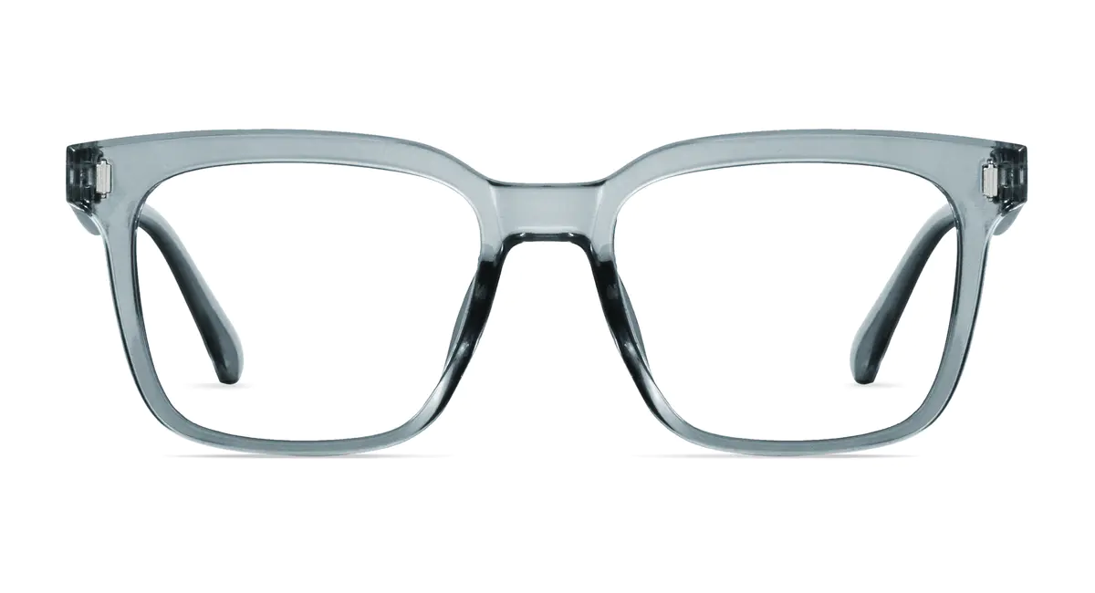 Square Transparent Gray Eyeglasses