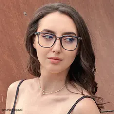 Square Transparent Gray Eyeglasses