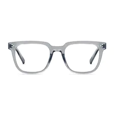 Square Transparent Gray Eyeglasses