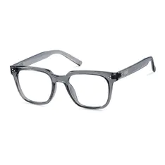 Square Transparent Gray Eyeglasses