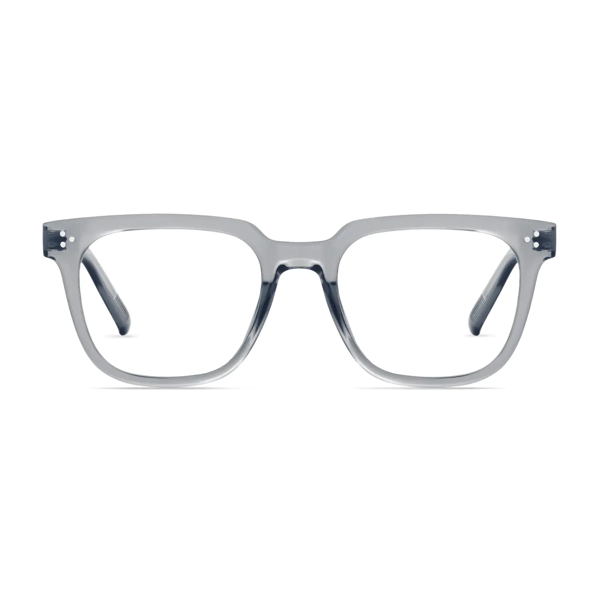 Square Transparent Gray Eyeglasses