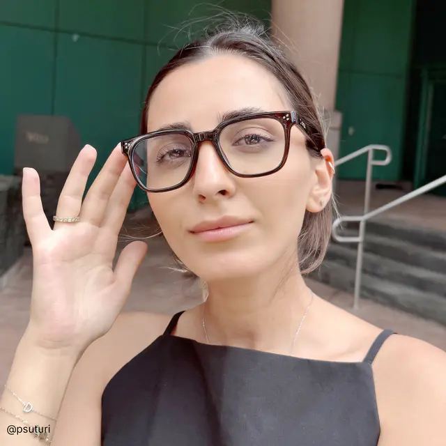 Square Transparent Brown Eyeglasses