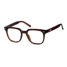 Square Transparent Brown Eyeglasses