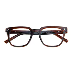 Square Transparent Brown Eyeglasses