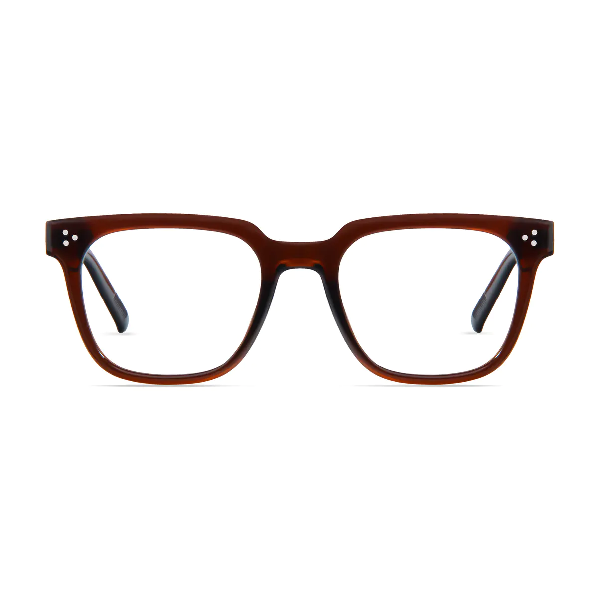 Square Transparent Brown Eyeglasses