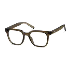 Square Transparent Green Eyeglasses