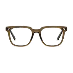 Square Transparent Green Eyeglasses