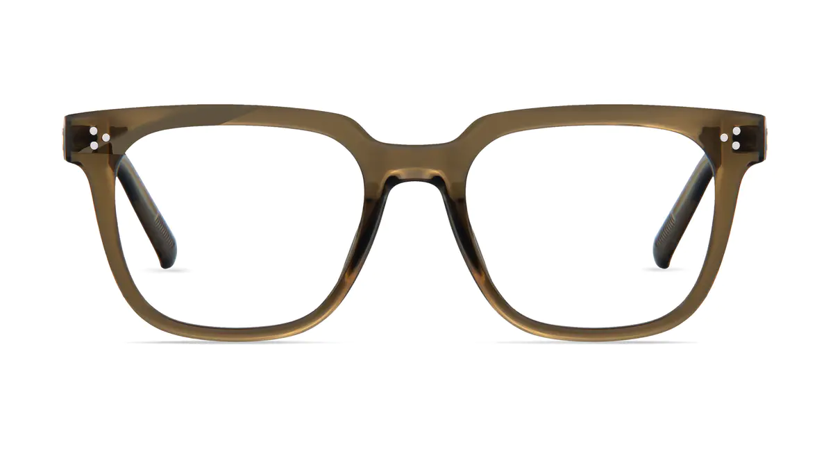 Square Transparent Green Eyeglasses