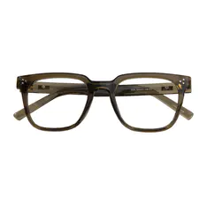 Square Transparent Green Eyeglasses