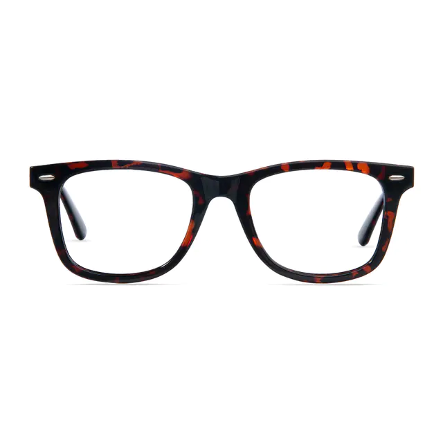 Square Ruby Tortoiseshell Eyeglasses