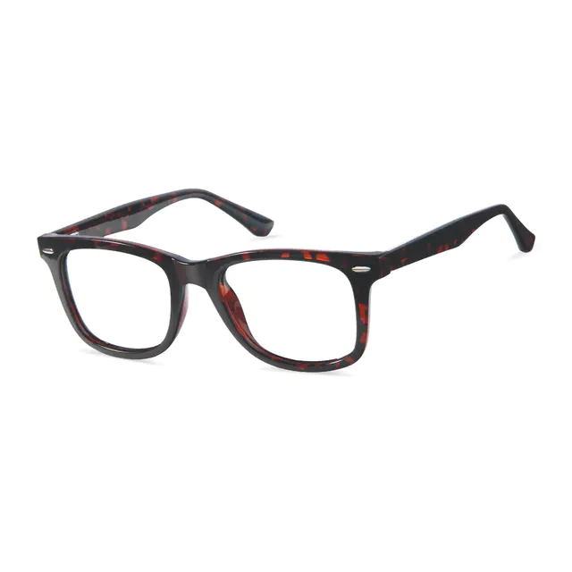 Square Ruby Tortoiseshell Eyeglasses