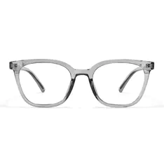 Square Transparent Gray Eyeglasses