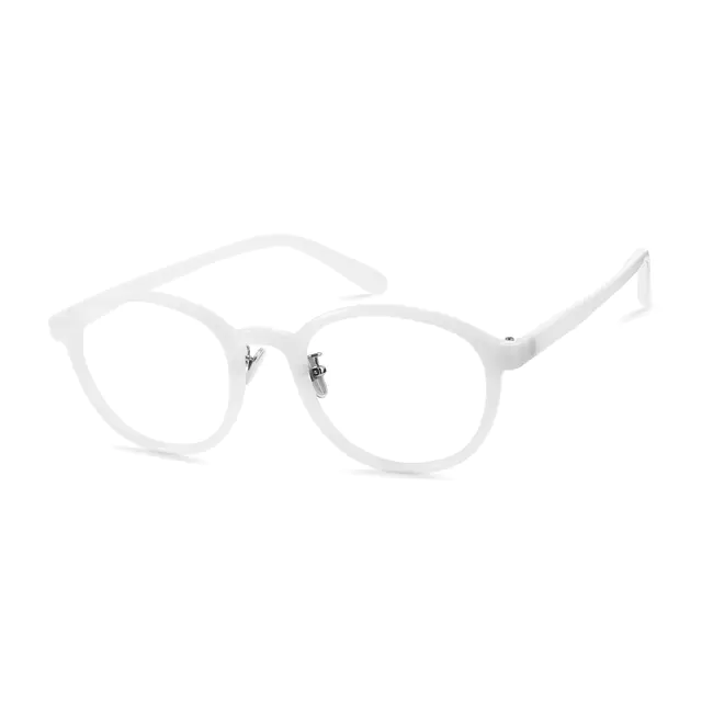 Round White Eyeglasses