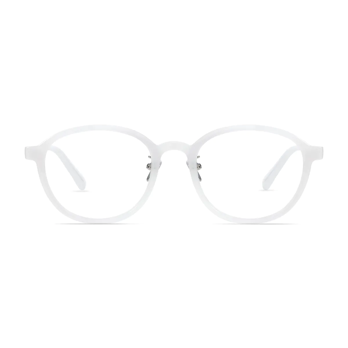 Round White Eyeglasses