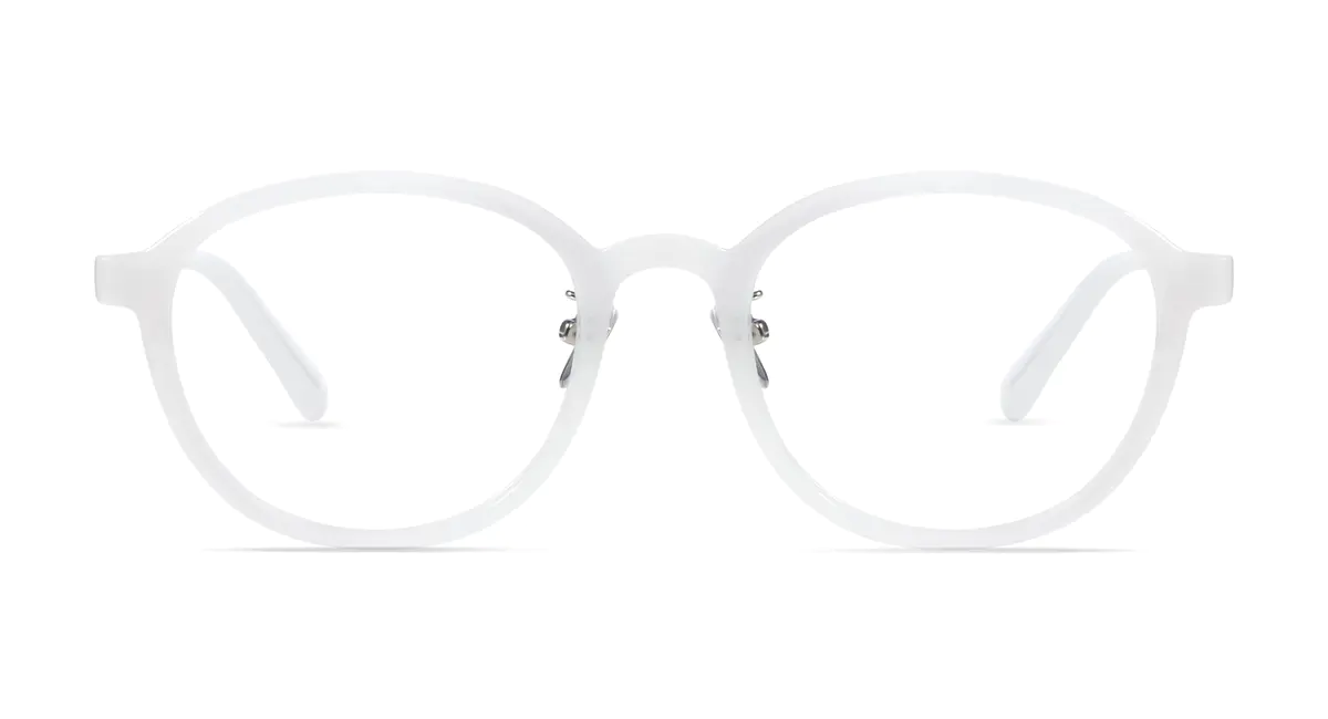 Round White Eyeglasses