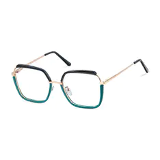 Square Black/Green Eyeglasses