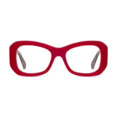 Rectangle Red Eyeglasses