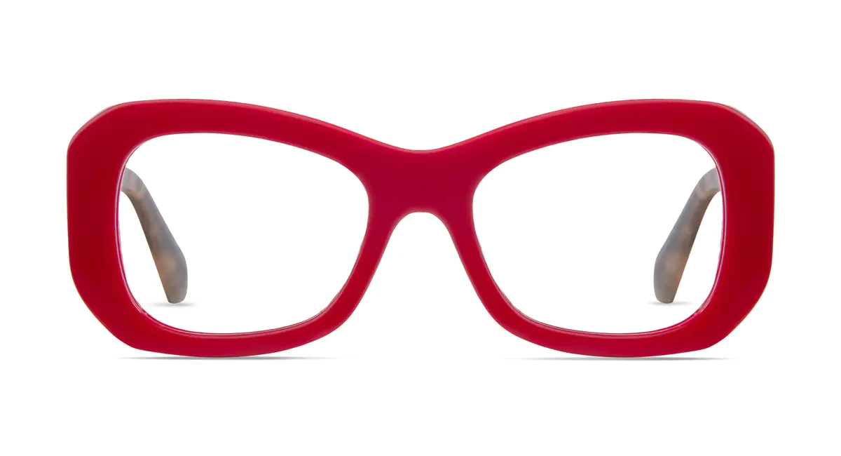 Rectangle Red Eyeglasses