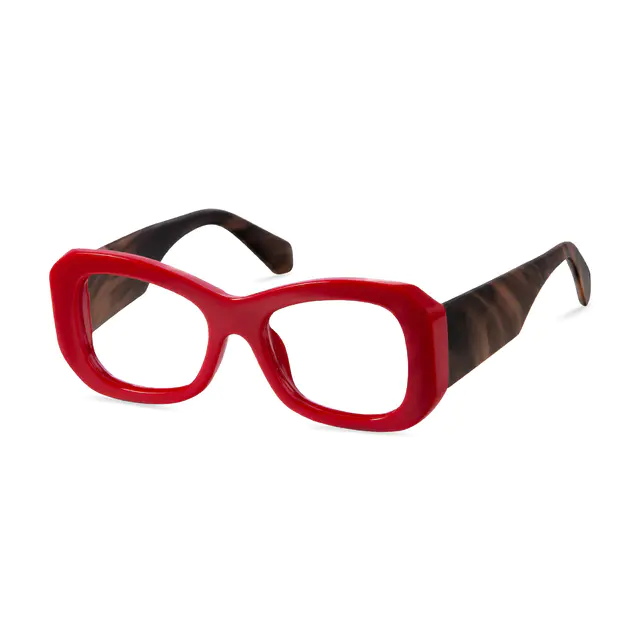 Square Red Eyeglasses