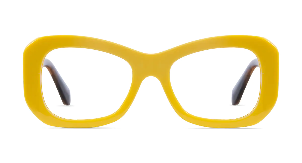 Rectangle Yellow Eyeglasses