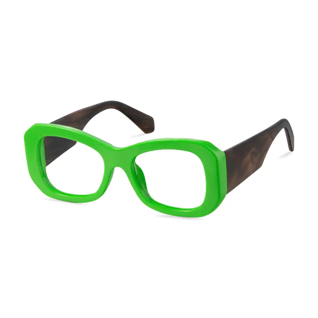 Square Green Eyeglasses