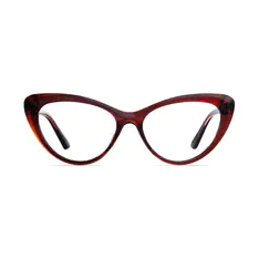 Cat-eye Dark Red Eyeglasses
