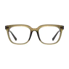 Square Transparent Green Eyeglasses