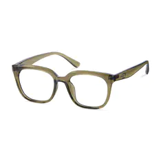 Square Transparent Green Eyeglasses