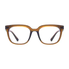 Square Transparent Brown Eyeglasses