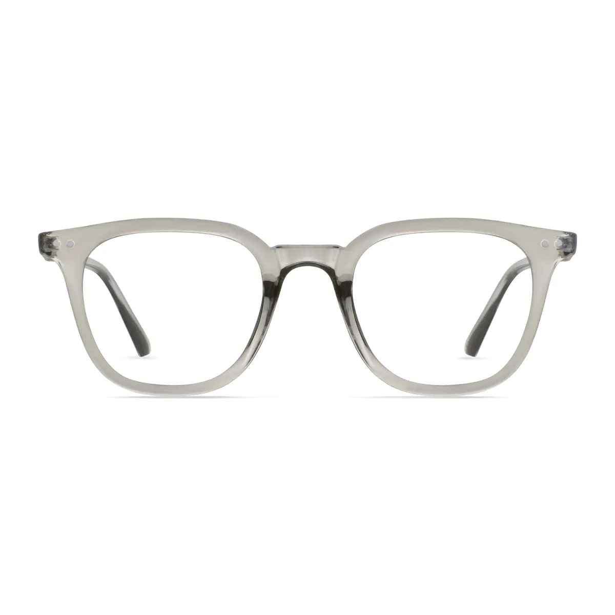 Square Transparent Gray Eyeglasses
