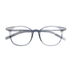 Round Transparent Gray Eyeglasses