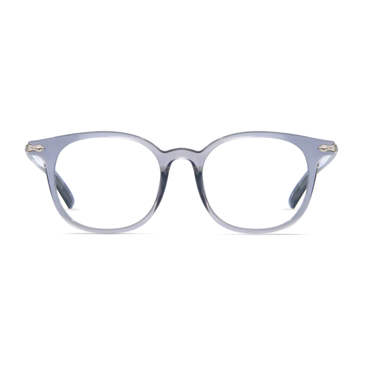 Round Transparent Gray Eyeglasses