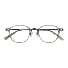 Round Transparent Gray Eyeglasses
