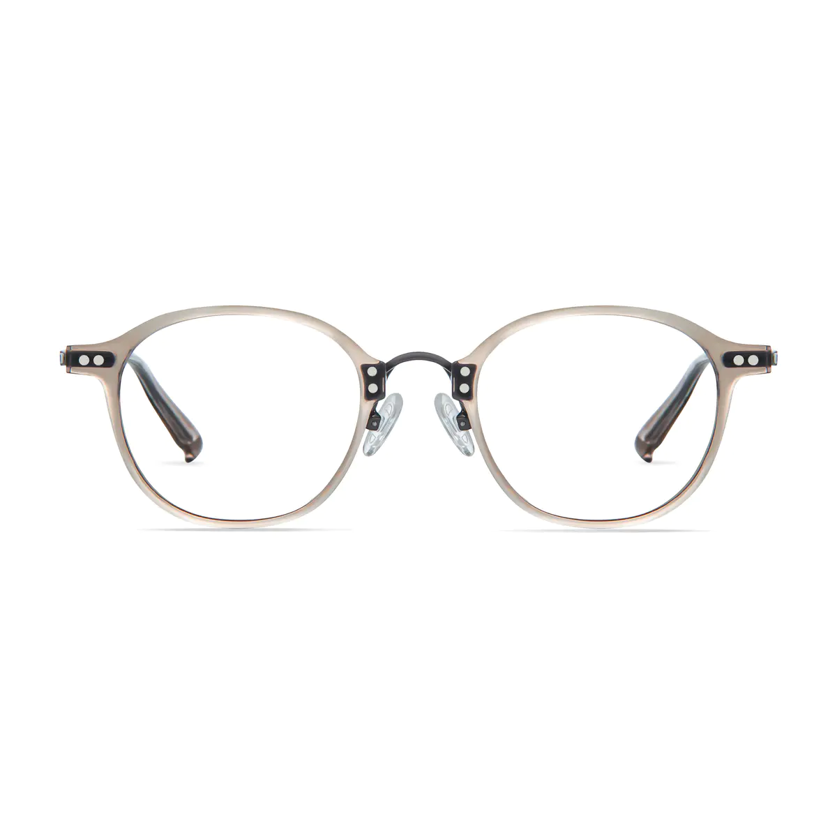 Round Transparent Gray Eyeglasses