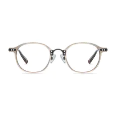 Round Transparent Gray Eyeglasses