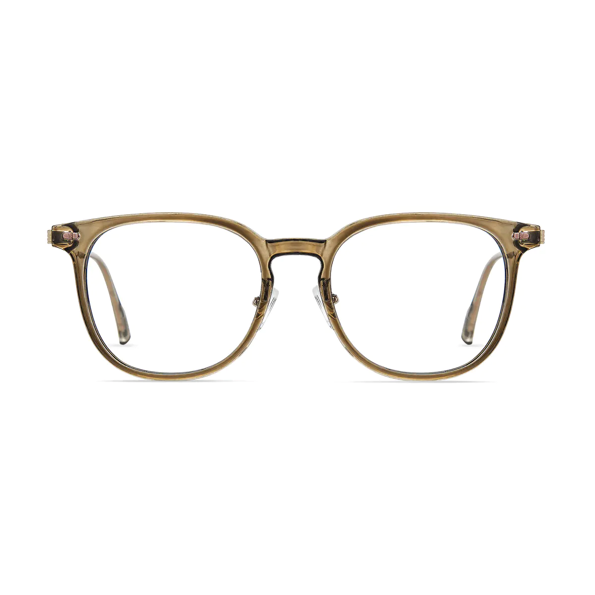 Square Transparent Green/Rose Gold Eyeglasses