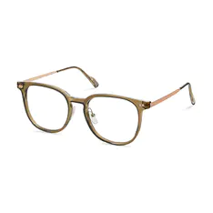 Square Transparent Green/Rose Gold Eyeglasses