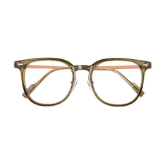 Square Transparent Green/Rose Gold Eyeglasses