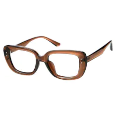 Rectangle Light Brown Eyeglasses