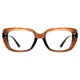 Rectangle Light Brown Eyeglasses
